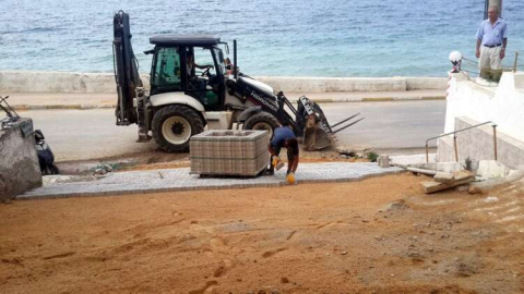 Çınarcıkta Parke Taş Çalışması Sürüyor