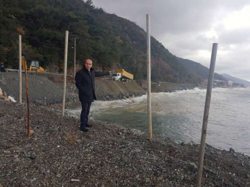 Esenköy'de Sahil Yolu Çalışması
