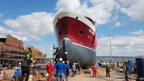 Norveç İçin İnşa Edilen Gemi Denize İndirildi