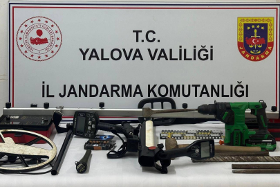 Altınova’da Kaçak Kazıya Jandarma Baskını  5 Gözaltı
