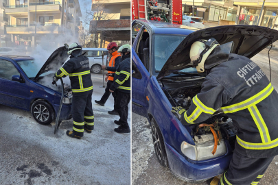 Çiftlikköy’de Korkutan Araç Yangını