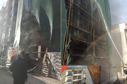 Binanın Dış Cephe Örtüsü Alev Aldı