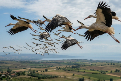 Leylekler Yalova Semalarını Renklendirdi