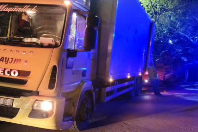 Armutlu’da Kamyon Devrildi