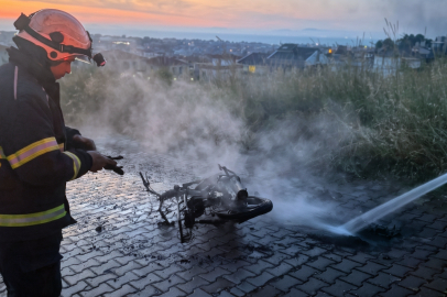 Hareket Halindeki Motor Alev Aldı