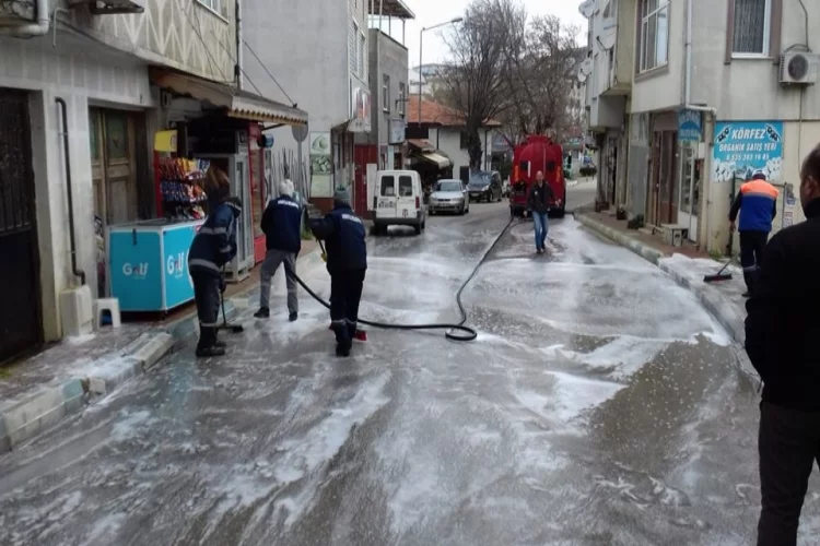 Armutlu’da Sokaklar İlaçlı Sularla Yıkandı